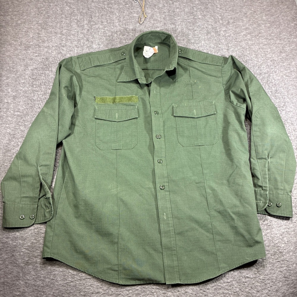 VF Imagewear Work Shirt Mens XL Green Long Sleeve Uniform Ripstop Border Patrol